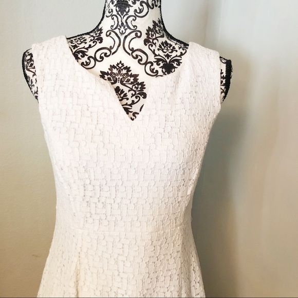 Connected Apparel White Lace A-Line Dress - Picture 2 of 6